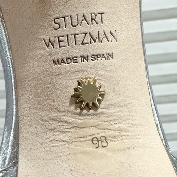 🌹STUART WEITZMAN🌹 Disco Platform Sandal In Silver Size: 9 B - Picture 14 of 15